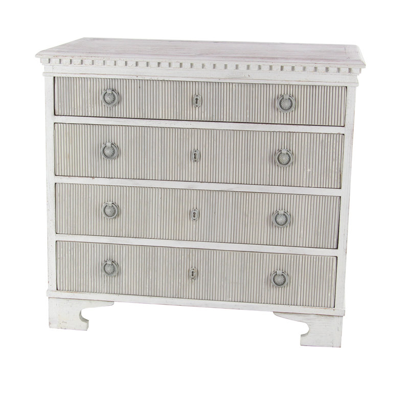 Commode décorative en bois 4 tiroirs Vicknair