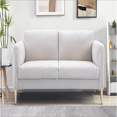 60.63" Wide Modern Corduroy Loveseat, Plush Upholstered Cushions, Solid Wood Frame, Compact Living Room And Apartment Furniture