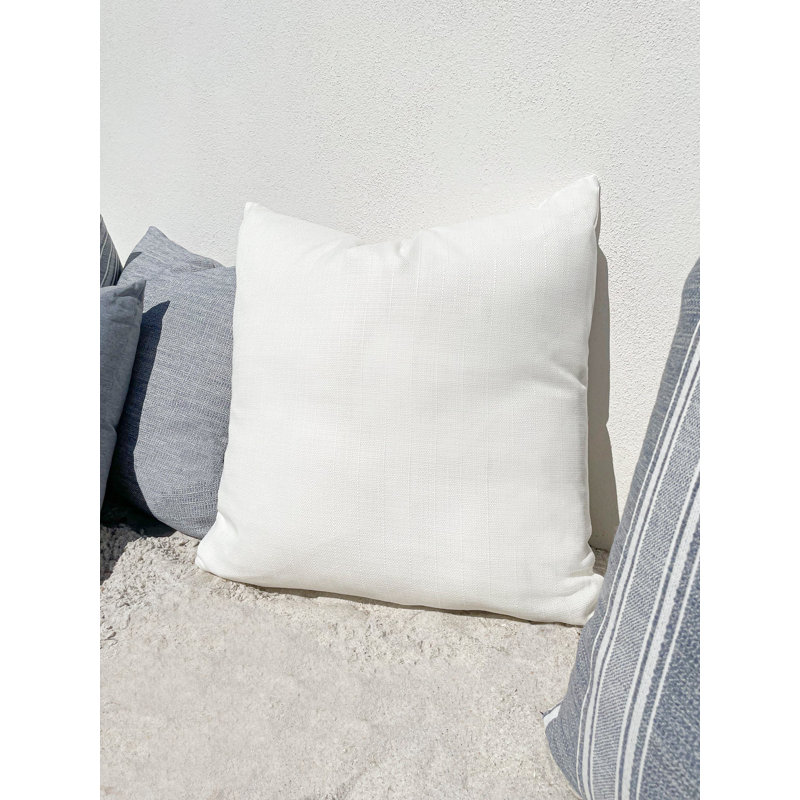 Seaside Indoor/Outdoor Pillow Cover & Insert, 20"H x 20"W, White, Square