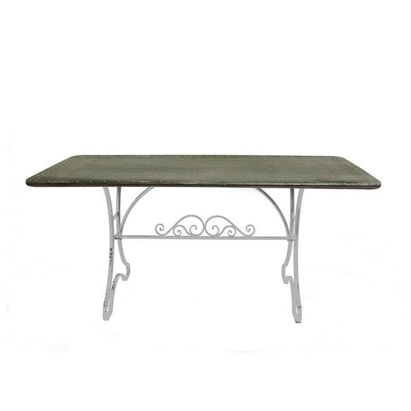Ensemble repas d'extérieur en fer Charleston, Does Not Apply" H x Does Not Apply" W x 36.61" D, Brun, White