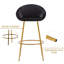 Upholstered Counter Stool with Metal Frame-85702657