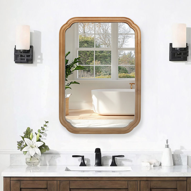 Armoire murale en bois avec miroir