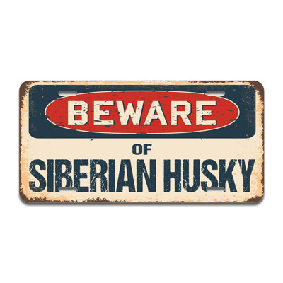 Beware of Siberian Husky Aluminum Plate Frame