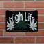 Métal Weed High Life Drôle Marijuana Pot tête signe humour embossé homme Cave Bar décoration murale