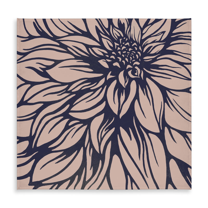 Dahlia Flower Tablecloth - Blue Floral Indoor/Outdoor Decor