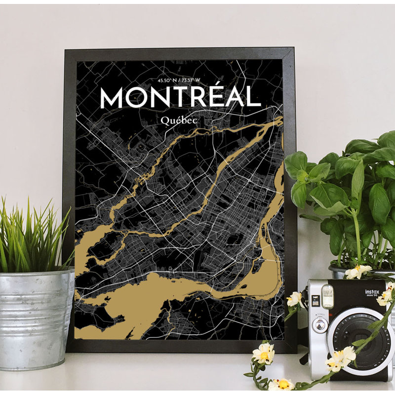 Montreal City Map - No Frame Print, 51 cm H x 41 cm W