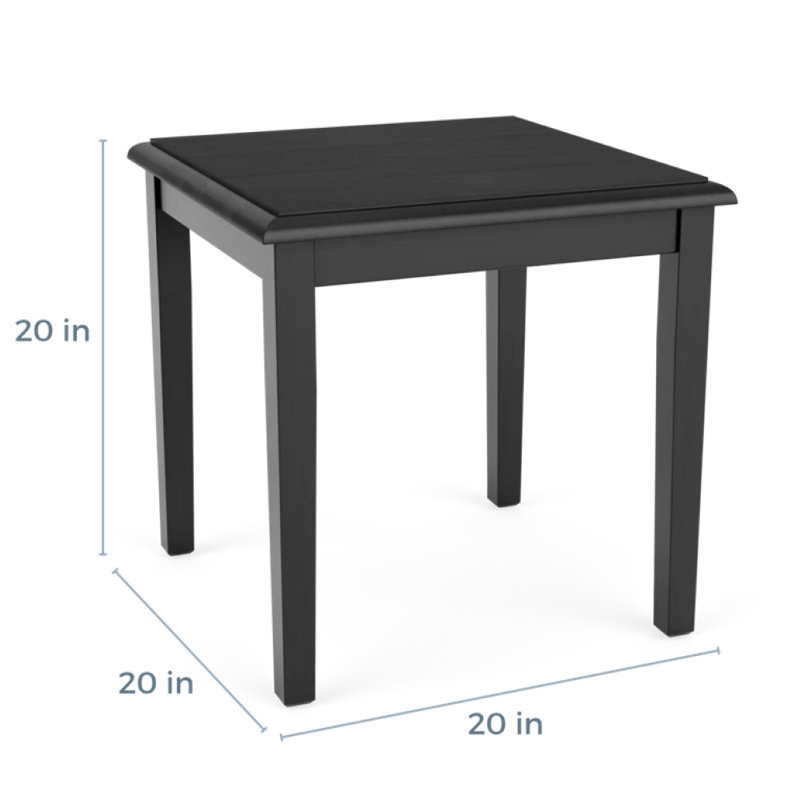 Table de bout en bois massif Amherst, Noir