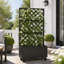 Galvanized Steel Raised Garden Bed with Trellis and Wheels for Outdoor Climbing Plants and Vegetables