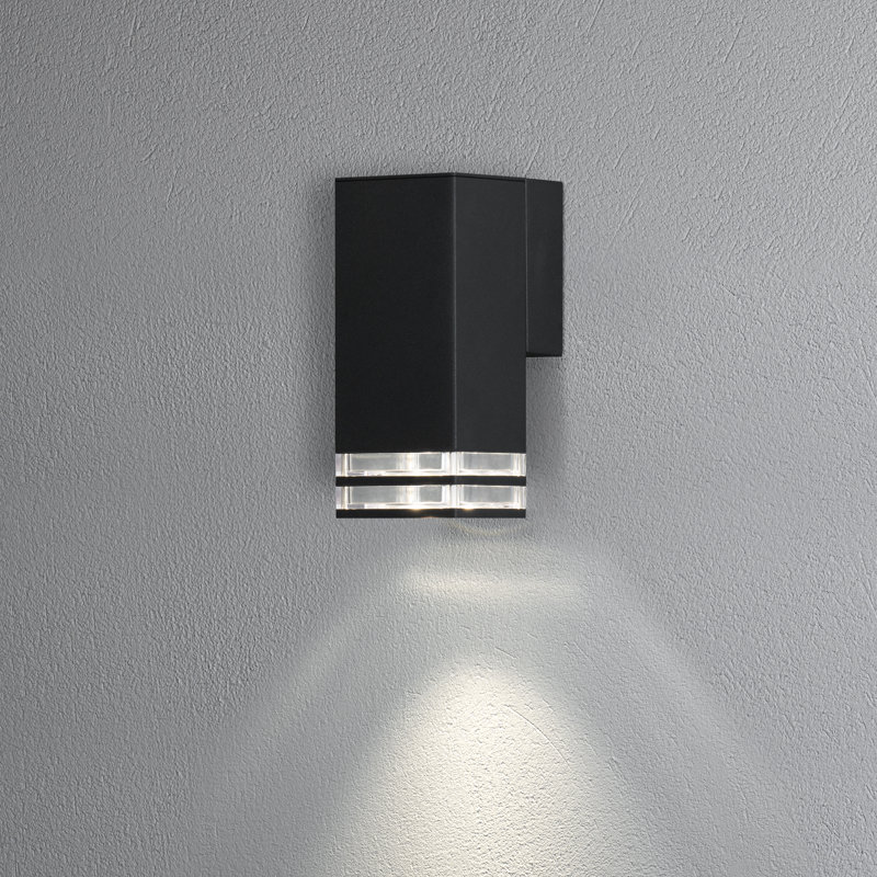 Pollux 3 Down Outdoor Armed Sconce, Black