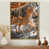 Toile avec cadre flottant or
