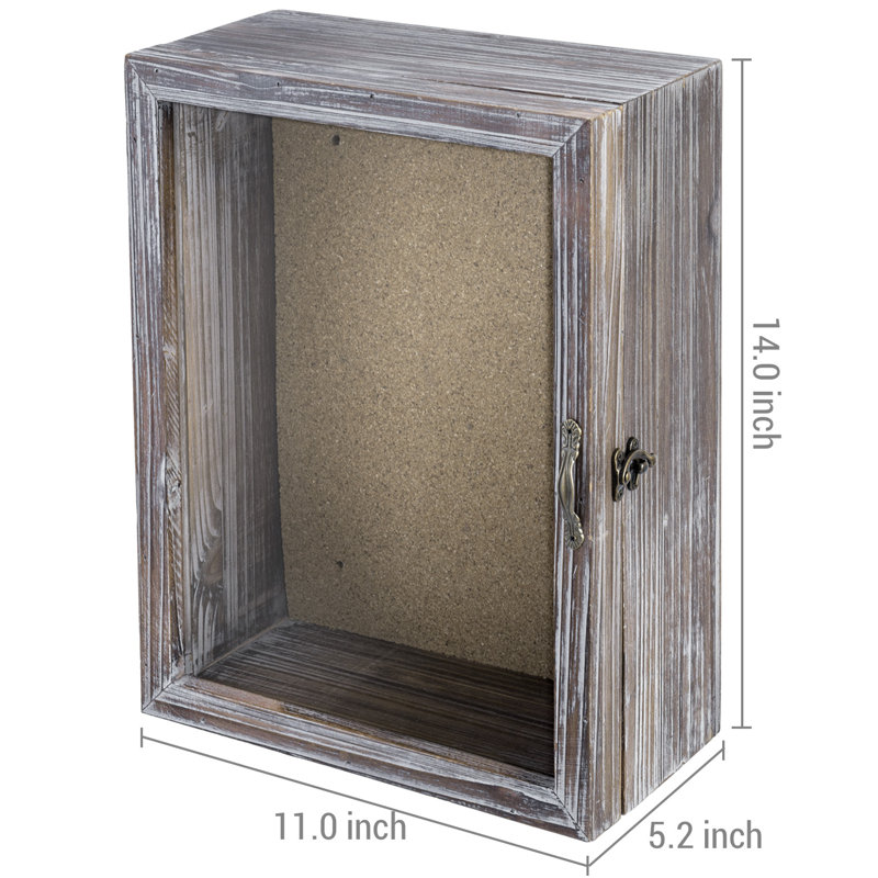 Balcomb Solid Wood Shadow Box with Frame in Brown