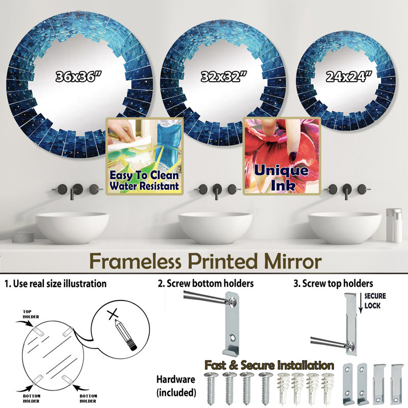 Miroir mural Wickerham, 24 po x 24 po