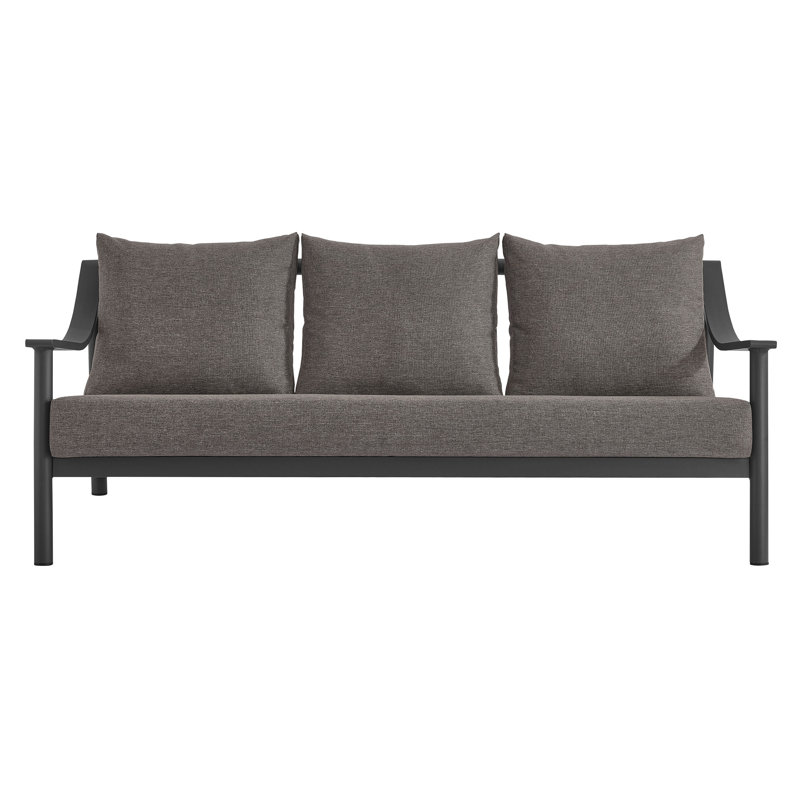 Terrace 3-Seat Carbon Graphite Aluminum Outdoor Sofa
