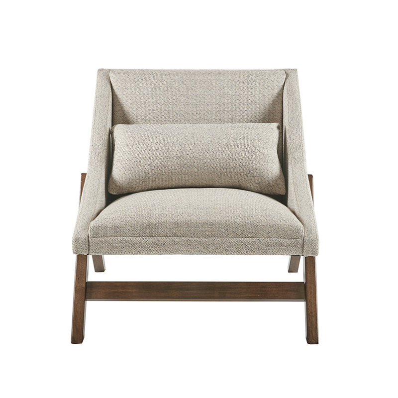 Brown Side Chair, Beige  Polyester