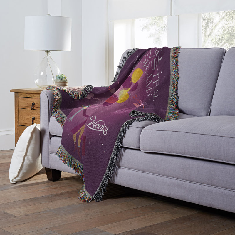 Willy Wonka Dream Purple Woven Tapestry Throw Blanket