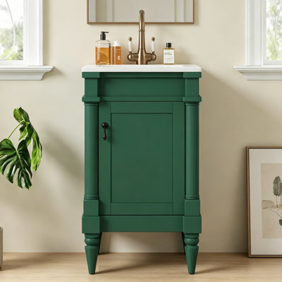Meuble-lavabo de salle de bain avec lavabo en céramique et tablette réglable