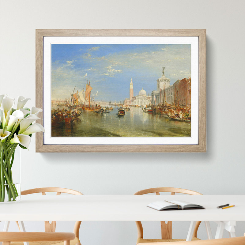 Dogana and the Santa Maria by Joseph Mallord William Turner - Picture Frame Painting, Oak Framed, 27cm H x 36cm W x 2cm D