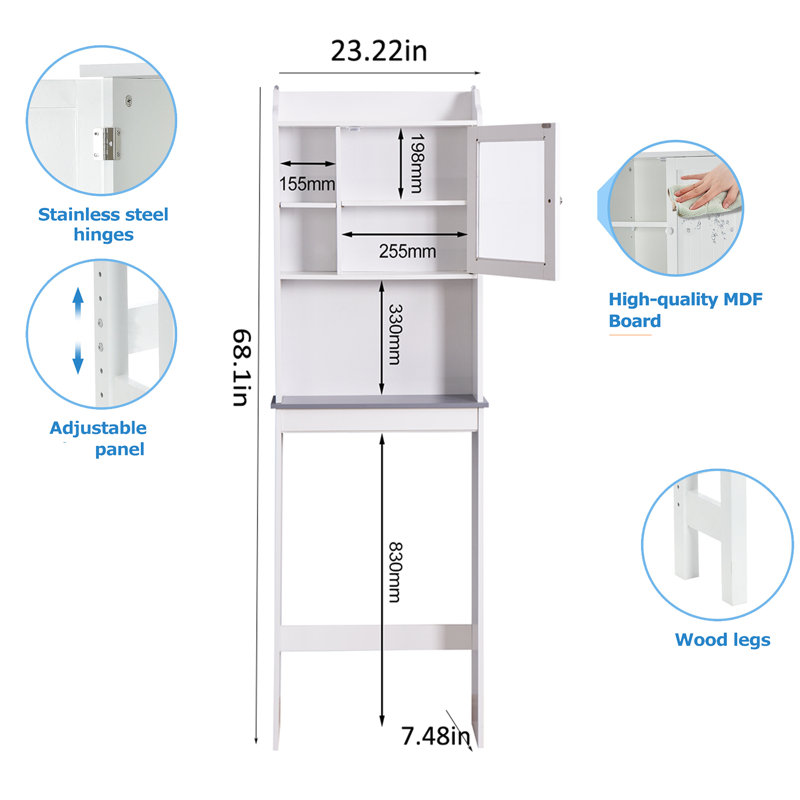 Rangement autoportant au-dessus de la toilette