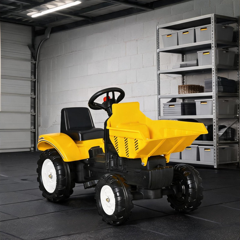 Excavatrice autoportante en métal PP classique jaune avec seau de contrôle manuel, pour les 3 à 6 ans
