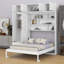 Lit escamotable mural avec armoire supérieure, tablettes et garde-robe, lit pliable peu encombrant-2111323290