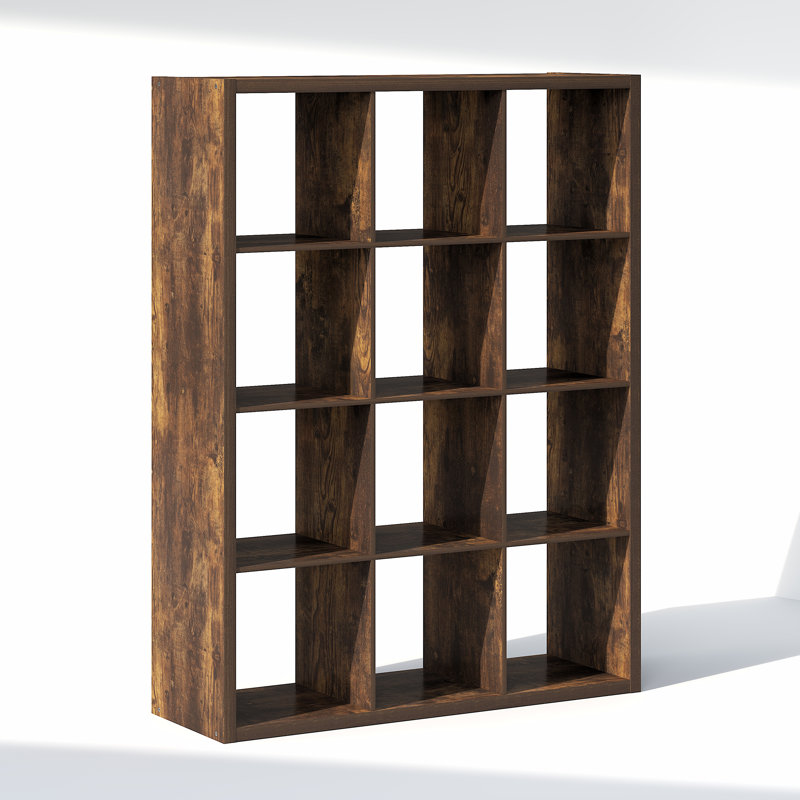 Heddy 111.3cm W Manufactured Wood Shelving Unit, Amber Pine
