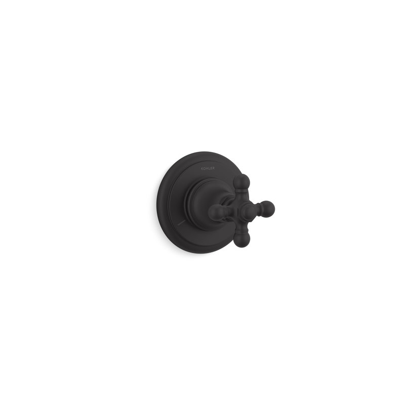 Artifacts Transfer Valve Trim with Cross Handle, Noir mat