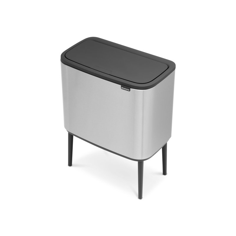 Poubelle de recyclage à deux compartiments à couvercle tactile de 3 gallons et 6 gallons (capacité de 9 gallons)