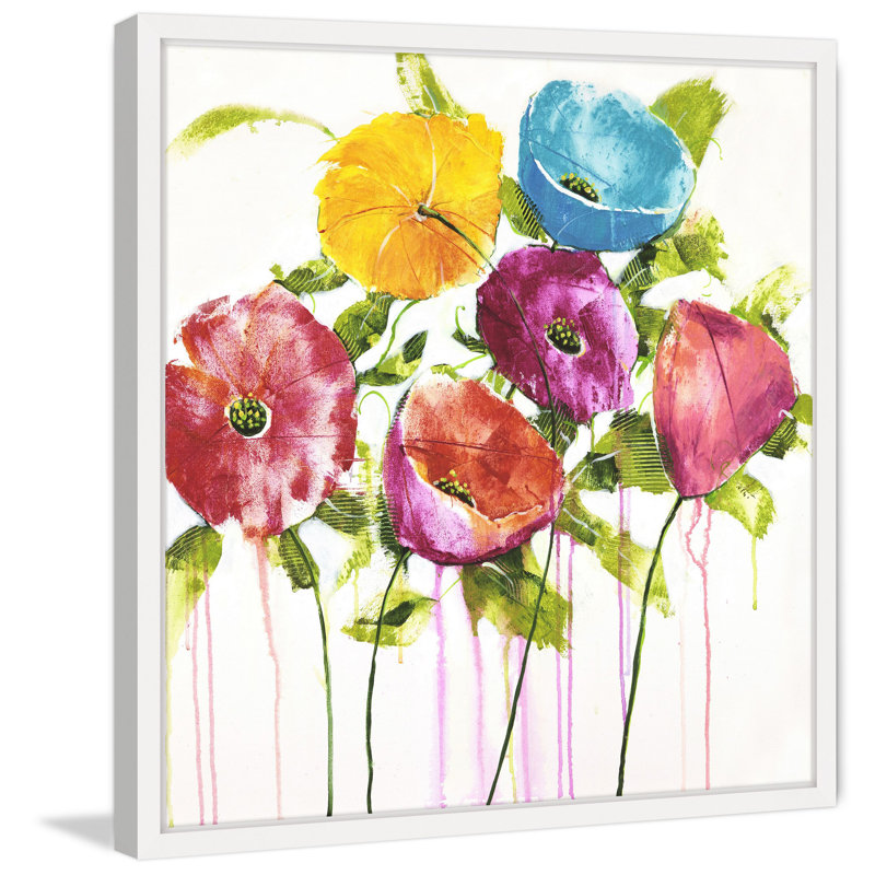 Pop Of Colour II by Julie Joy - Single Picture Frame Painting, 45cm H x 45cm W x 3.81cm D, White Framed