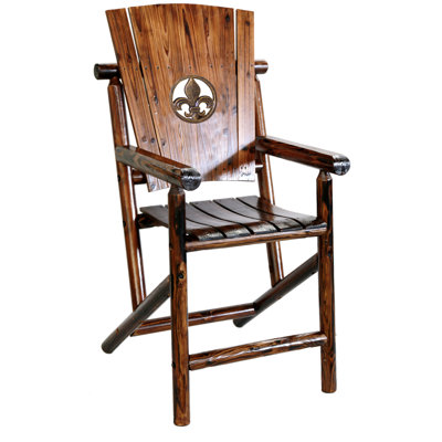 Ardoin Pine Solid Wood Outdoor Dining Armchair with Cushions