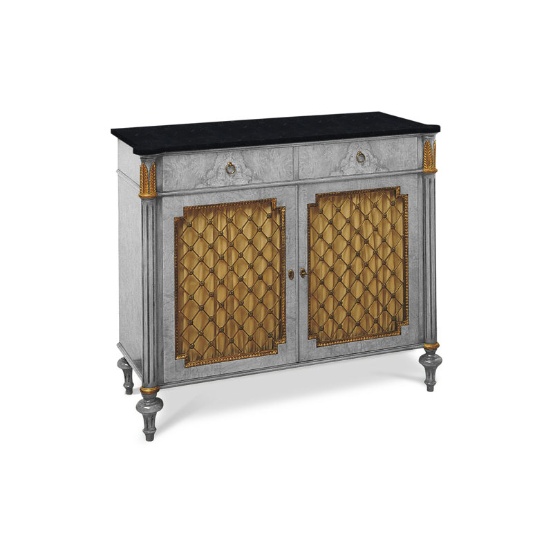 New Empire 43.31'' W Solid Wood Server, Burl 02, Nero Marquinia