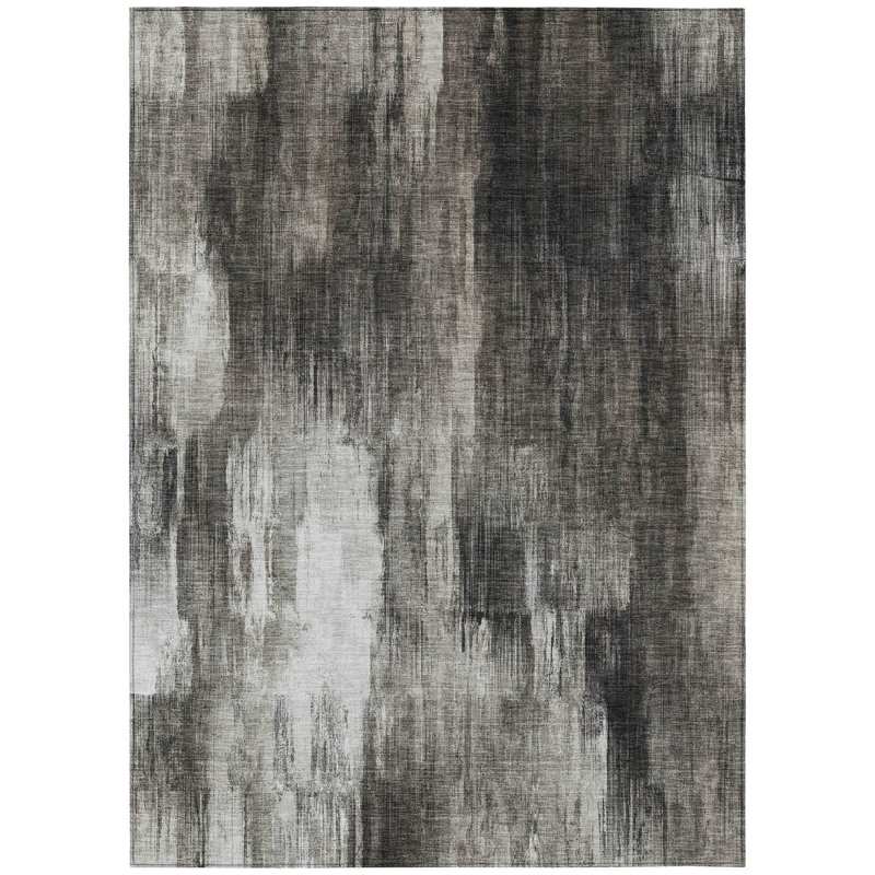 Caseville Washable Abstract Indoor / Outdoor Rug, Rectangle 8' x 10'