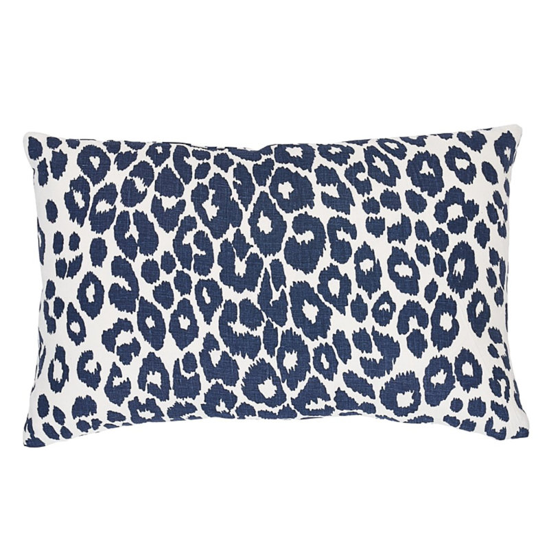Iconic Leopard Pillow, 14" x 20", Graphite