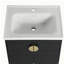Lavabo de salle de bain 60 po à fermeture en douceur avec bol et petite tablette de rangement-1229151821