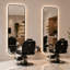 Miroir surdimensionné rétroéclairé par DEL avec 3 températures de couleur réglables, cadre en aluminium noir pour chambres et garde-robes modernes