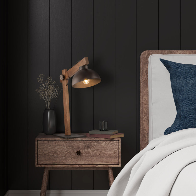 Lampe de nuit Pearces, Brun, Brun