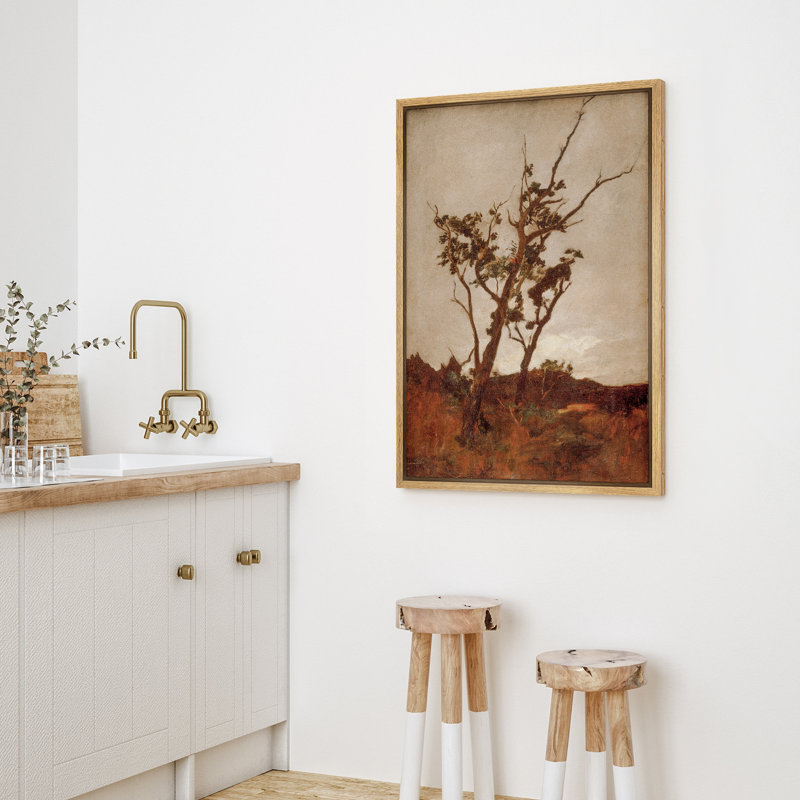 «Classic Brown Lonely Autumn Tree», impression sur toile encadrée, Naturel, H 36 po x l 24 po