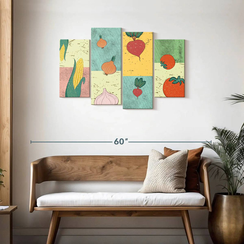 Yarlin Patchwork Vegetables, 27" H x 43" W