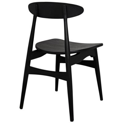 Surf Solid Wood Dining Chair, Charcoal Black