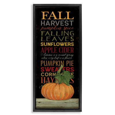 Fall Harvest Autumn Seasonal Framed Floater Canvas Wall Art by Stephanie Workman Marrott