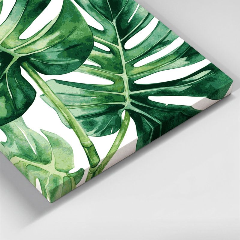 Aquarelle botanique 40, art mural sur toile verte, H 16 po x l 16 po