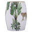 Tabouret haut de 18 po en céramique à motif jungle, utilisé comme table d'appoint dans la chambre à coucher, œuvre d'art bohémienne 13 x 13 x 18, idéal