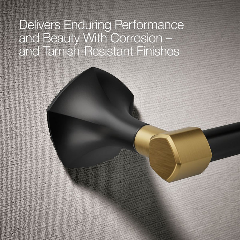 Occasion Pivoting Toilet Paper Holder, Matte Black/Gold