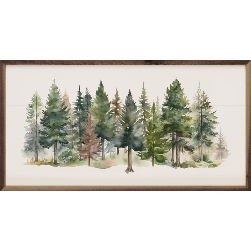 Watercolor Pines Forest Ii, H 20 po x l 40 po x P 1 po