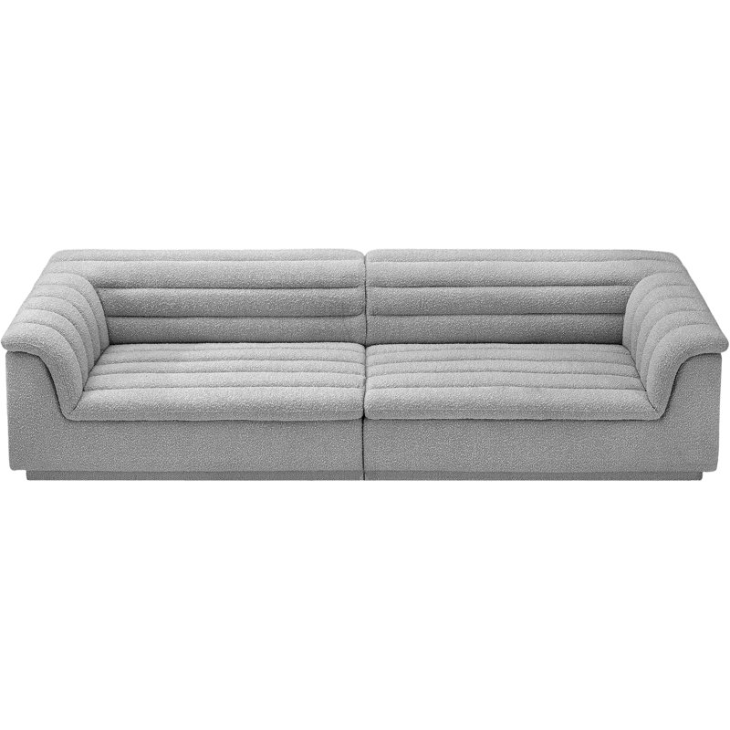 Huzaifah Upholstered 118'' Sofa, Grey Boucle Fabric