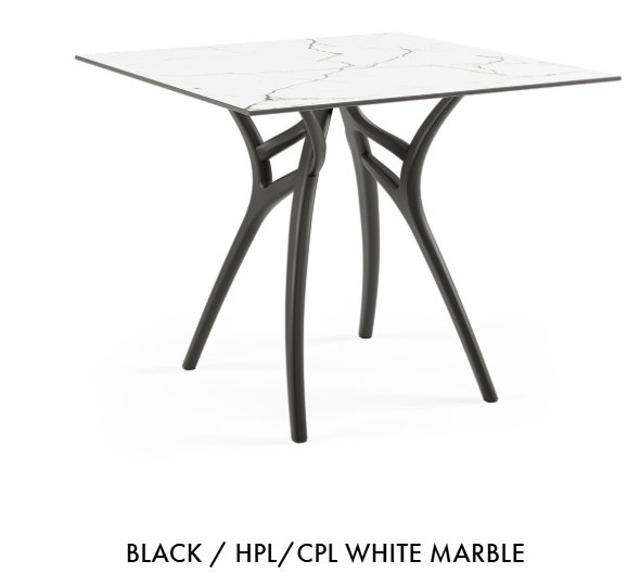 Tilia Ivy-L 90cm Square Table , White Marble