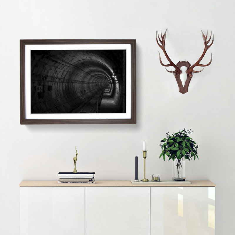 Subway Tunnel - Picture Frame Painting Print, Walnut Framed, 36cm H x 48cm W x 2cm D