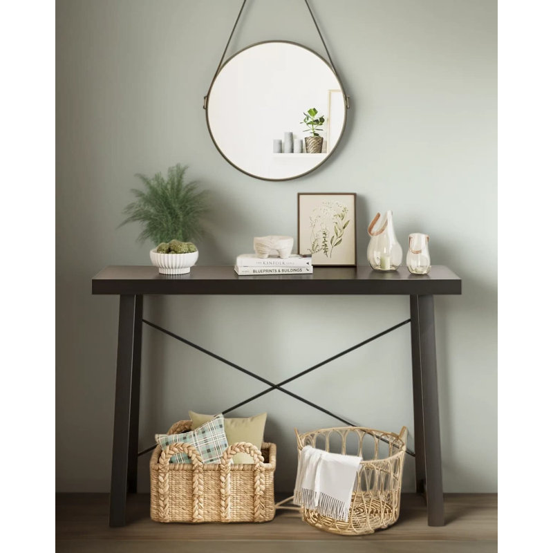 Console moderne avec tablette, canapé étroit pour le vestibule, le couloir ou derrière le canapé, conception peu encombrante, assemblage facile, noir