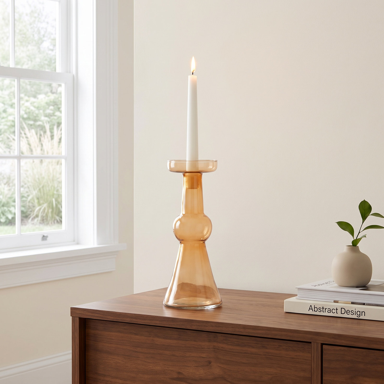 Shania Glass Candlestick Holder