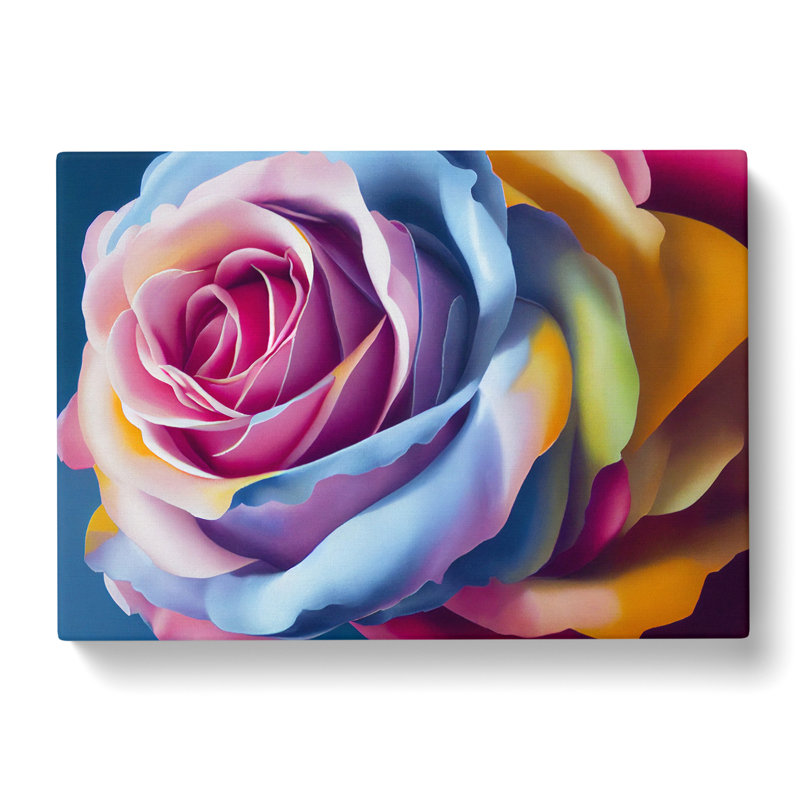 Lively Rose Flower - Wrapped Canvas, 40cm H x 60cm W x 3cm D