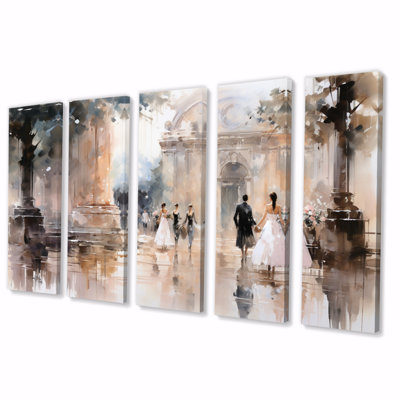 " Fashion Impressionist Elegance II " 5 Piece Art Mixed Media Set